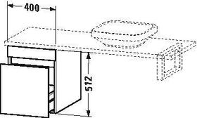 Duravit Konsolenunterschrank DURASTYLE 512x400x548mm betongrau matt/basalt matt