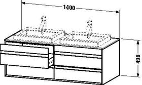 Duravit Waschtischunterbau KETHO 550x1400x496mm WT rechts weiß hochglanz