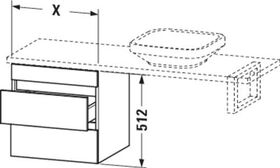 Duravit Konsolenunterschrank DURASTYLE 512x300x478mm weiß matt/basalt matt