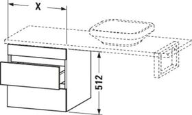 Duravit Konsolenunterschrank DURASTYLE 512x300x548mm graphit matt/weiß matt