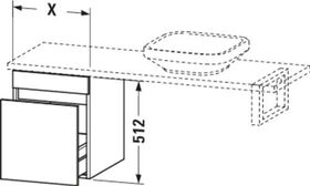 Duravit Konsolenunterschrank DURASTYLE 512x300x478mm leinen