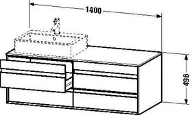 Duravit Waschtischunterbau KETHO 550x1400x496mm Be rechts weiß hochglanz