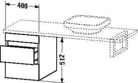 Duravit Konsolenunterschrank DURASTYLE 512x400x548mm weiß hochglanz/weiß matt