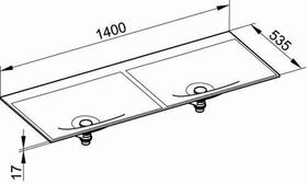 Keuco Varicor-Doppel-WT EDITION 11 PLANN 1400x17x535mm o HL-Boh o ÜL Ar sdm