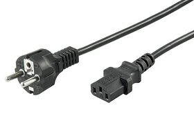 Netzkabel Schutzkontakt-Stecker IEC 320-C13 Buchse 150cm schwarz