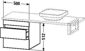 Duravit Konsolenunterschrank DURASTYLE 512x500x548mm basalt matt/basalt matt