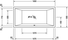 Duravit Rechteck-Whirlwanne STARCK 252 l 180x90 we 2 RS Combi-System P