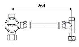 Schell Eckventil-Thermostat-Set Verrohrungsset starr chrom