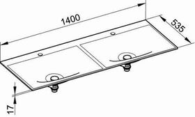 Keuco Varicor-Doppel-WT EDITION 11 PLANN 1400x17x535mm m 2x1L-Boh Ar sdm