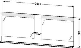 Duravit Spiegel VERO 142x2000x800mm Be schwarz hochglanz