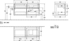 V&B Waschtischunterschrank COLLARO 120x54,8x50cm WT re m LED-B. Glossy Grey