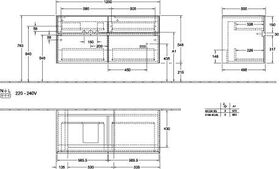 V&B Waschtischunterschrank COLLARO 120x54,8x50cm WT li Black Matt Lacquer