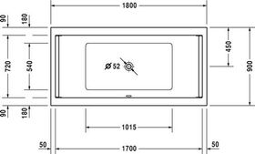 Duravit Rechteck-Whirlwanne STARCK 212 l 180x90 we 2 RS Jet-System