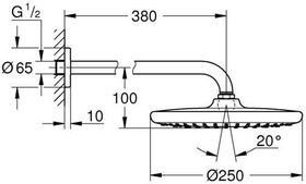 Grohe Kopfbrauseset TEMPESTA 250 380mm chr