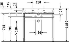 Duravit Waschtisch VERO AIR m ÜL HLB 800x470mm 3 Hahnlöcher weiß WG