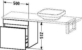 Duravit Konsolenunterschrank DURASTYLE 512x500x478mm weiß hochglanz/weiß matt