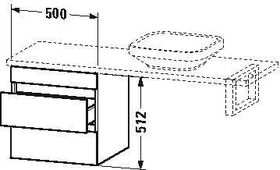 Duravit Konsolenunterschrank DURASTYLE 512x500x478mm basalt matt/weiß matt