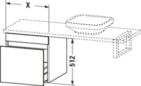 Duravit Konsolenunterschrank DURASTYLE 512x300x548mm eiche terra / weiß matt