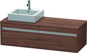 Duravit Waschtischunterbau KETHO 550x1400x426mm Be links nussbaum dunkel