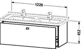 Duravit Waschtischunterbau BRIOSO Griff chrom 452x1220x469mm graphit matt