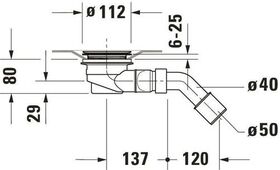 Duravit Duschwannenablauf Abgang waagrecht