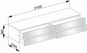 Keuco Sideboard EDITION 400 Hö j 180mm 2100x382x535mm we hgl/trü kl