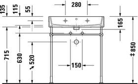 Duravit Waschtisch VERO AIR m ÜL HLB 700x470mm ohne Hahnloch weiß WG