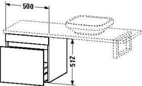 Duravit Konsolenunterschrank DURASTYLE 512x500x548mm basalt matt/basalt matt