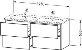 Duravit Waschtischunterbau XSQUARE 1280x560x478mm 4 Sk No we sdm ES Ah re