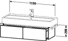 Duravit Waschtischunterbau VERO 431x1150x298mm flannel grey seidenmatt