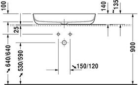 Duravit Aufsatzbecken LUV o ÜL HLB 800x400mm o HL weiß seidenmatt