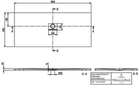 V&B Duschwanne SQUARO INFINITY R-eck1800x800x40mm anthrazit