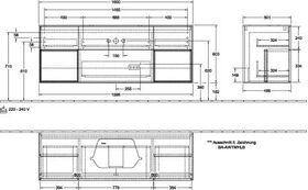 V&B Waschtischunterschrank FINION 1600x603x501mm Regalele. glos. wh wh ma