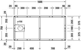 Duravit Fußgestell für Duschwanne Tempano 1600x750mm