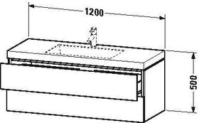 Duravit Waschtischunterbau L-CUBE m WT Vero Air 500x1200x480mm o HL fla gr