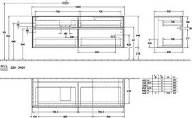 V&B Waschtischunterschrank COLLARO 1600x548x500mm m LED-B. Truffle Grey