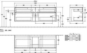 V&B Waschtischunterschrank COLLARO 160x54,8x50cm WT mttg m LED-B. w Matt