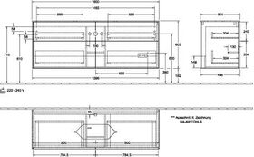 V&B Waschtischunterschrank FINION 1600x603x501mm AP Glas bl ma wh ma lacq.