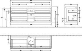 V&B Waschtischunterschrank FINION 1600x603x501mm AP Gl wh ma gls wh lacq.