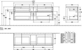 V&B Waschtischunterschrank COLLARO 1600x548x500mm Glossy White