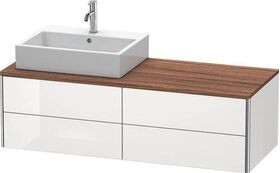 Duravit Waschtischunterbau XSQUARE 1400x400x548mm 4 Schubk we hgl ES Ah re