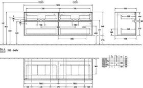 V&B Waschtischunterschrank COLLARO 160x54,8x50cm m LED-B. White Matt