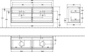 V&B Waschtischunterschrank FINION 1600x603x501mm AP Gl bl ma gls wh lacq.