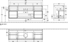 V&B Waschtischunterschrank FINION 1000x603x501mm Regal glos. wh glos. wh