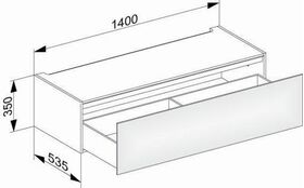 Keuco Unterbauschrank EDITION 11 1400x350x535mm m LED-I-Bel Ei tab