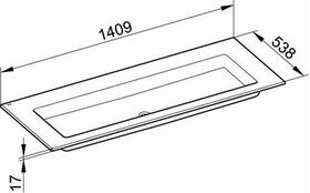 Keuco Keramik-Waschtisch ROYAL 60 1409x17x538mm o HL-Boh o Überlauf we