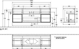 V&B Waschtischunterschrank FINION 1600x603x501mm Regalele. go ma glos. wh