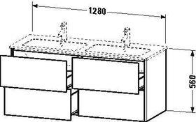 Duravit Waschtischunterbau XSQUARE 560x1280x478mm leinen