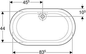 Geberit Badewanne BAMBINI 910x515x257mm, oval weiß