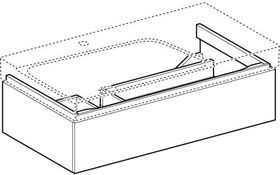 Geberit Waschtischunterschrank XENO² 880x220x462mm Siphonaus li La strukturie